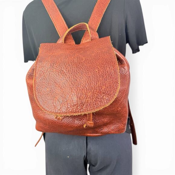 Portland Leather Goods Bucket Backpack Purse 100% Quality Leather Nutmeg main image 7
